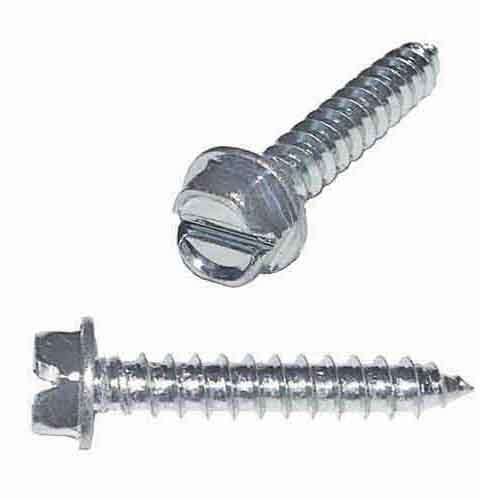 HWHSTS10114 #10 X 1-1/4" Hex Washer Head, Slotted, Tapping Screw, Type A, Zinc